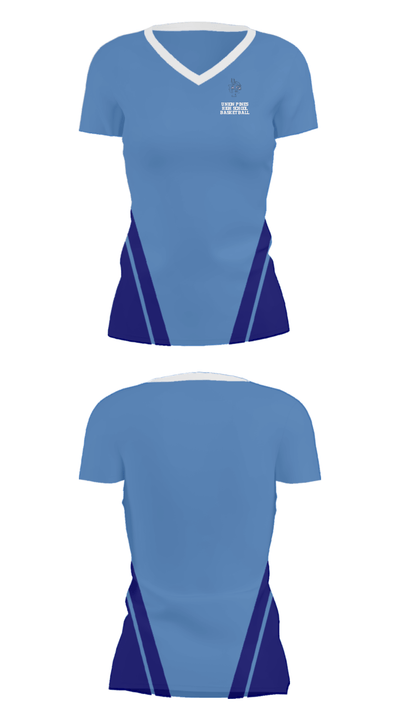 Union Pines High School Basketball 36010617 Women's Short Sleeve V-neck Shirt - 35
