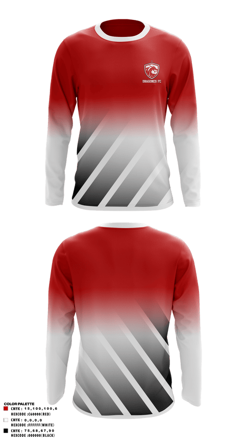 Long Sleeve Performance Shirt, Dragones FC, Men's Soccer, Teamtime, Team time, sublimation, custom sports apparel, team uniforms, spirit wear, spiritwear, sports uniforms, custom shirts, team store, custom team store, fundraiser sports, apparel fundraiser