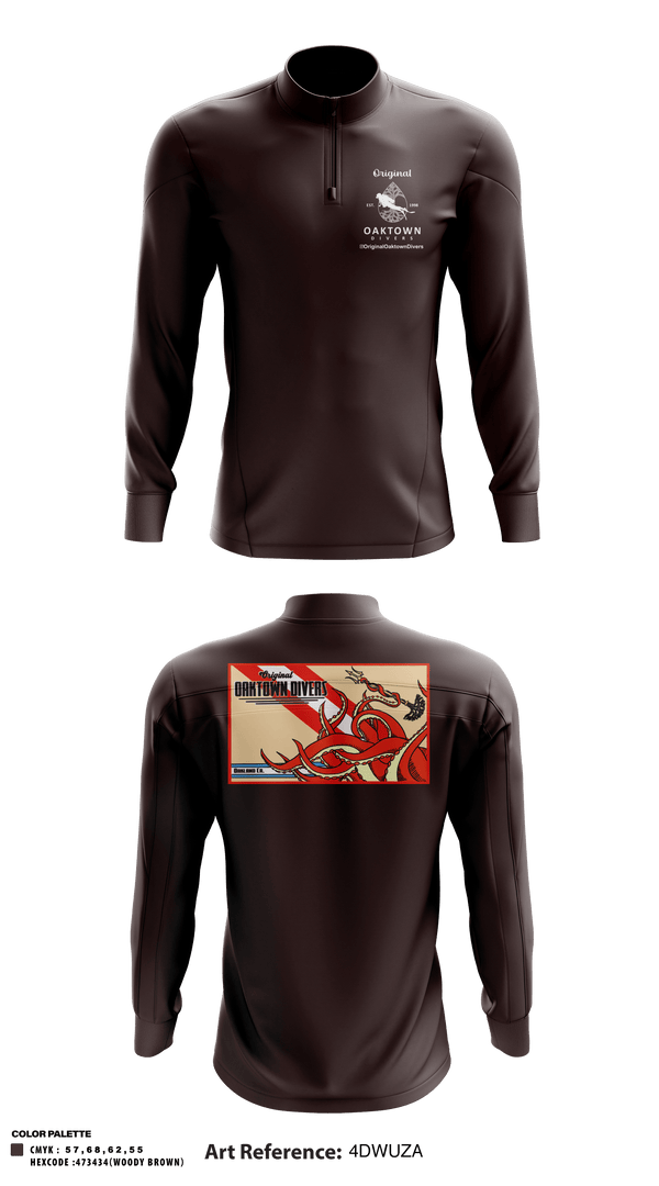 Quarter Zip Jacket, Original Oaktown Divers, , Teamtime, Team time, sublimation, custom sports apparel, team uniforms, spirit wear, spiritwear, sports uniforms, custom shirts, team store, custom team store, fundraiser sports, apparel fundraiser