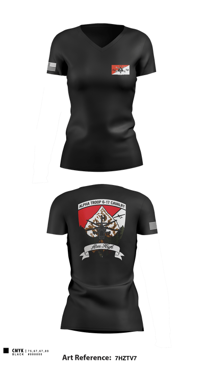 6-17 CAV 92718622 Women's Short Sleeve V-neck Shirt - 1