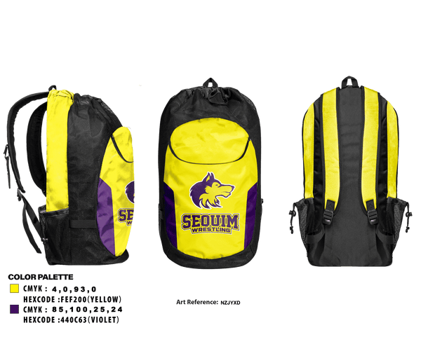 Gear Bag, Sequim High School Wrestling, Wrestling, Teamtime, Team time, sublimation, custom sports apparel, team uniforms, spirit wear, spiritwear, sports uniforms, custom shirts, team store, custom team store, fundraiser sports, apparel fundraiser