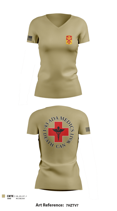 Medics, 1-43 ADA 28999239 Women's Short Sleeve V-neck Shirt - 2