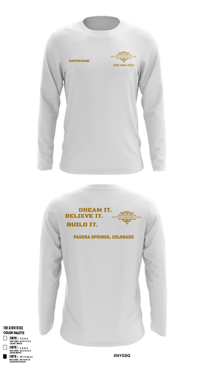 Sutton Construction 94593976 Long Sleeve Performance Shirt - 7