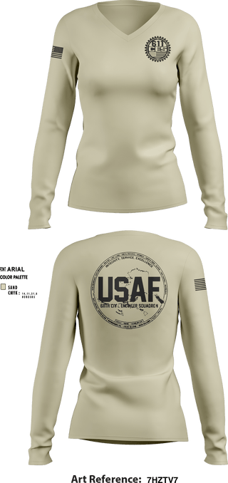 Women's Long Sleeve Vneck Shirt, , Air Force, Teamtime, Team time, sublimation, custom sports apparel, team uniforms, spirit wear, spiritwear, sports uniforms, custom shirts, team store, custom team store, fundraiser sports, apparel fundraiser