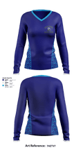 Harrison High School Basketball 71140534 Women's Long Sleeve V-neck Shirt - 1