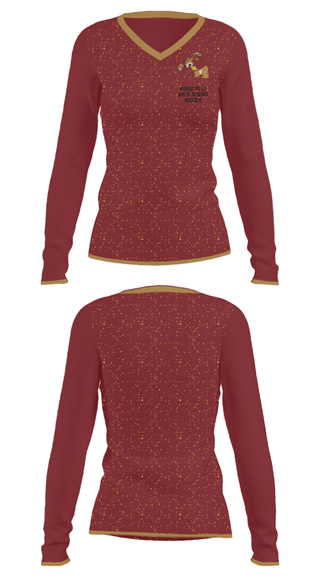 Women's Long Sleeve Vneck Shirt, Roosevelt High School Soccer, Women's Soccer, Teamtime, Team time, sublimation, custom sports apparel, team uniforms, spirit wear, spiritwear, sports uniforms, custom shirts, team store, custom team store, fundraiser sports, apparel fundraiser