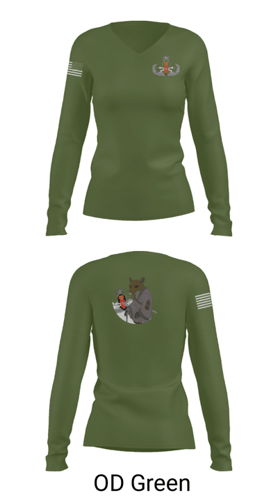 764th EOD 38485601 Women's Long Sleeve V-neck Shirt - 39