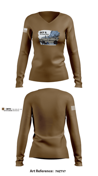 Women's Long Sleeve Vneck Shirt, Beach Master Unit Two 44478017, Navy, Teamtime, Team time, sublimation, custom sports apparel, team uniforms, spirit wear, spiritwear, sports uniforms, custom shirts, team store, custom team store, fundraiser sports, apparel fundraiser