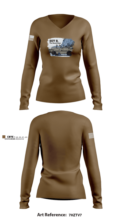 Beachmaster Unit Two 47147216 Women's Long Sleeve V-neck Shirt - 3