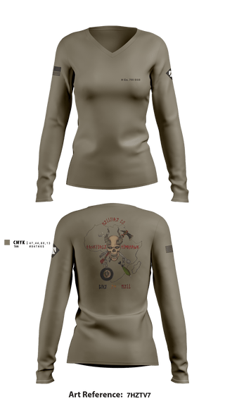 Women's Long Sleeve Vneck Shirt, , Army, Teamtime, Team time, sublimation, custom sports apparel, team uniforms, spirit wear, spiritwear, sports uniforms, custom shirts, team store, custom team store, fundraiser sports, apparel fundraiser