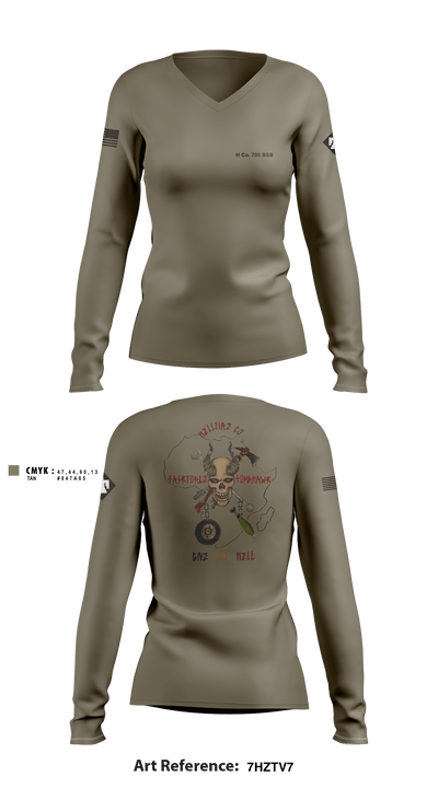 H Co 700 BSB, 1-179 FSC 68913426 Women's Long Sleeve V-neck Shirt - 2