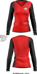 Langham Creek High School Softball 15923878 Women's Long Sleeve V-neck Shirt - 1