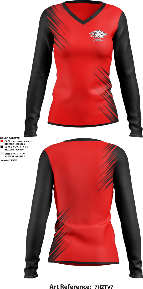 Women's Long Sleeve Vneck Shirt, Langham Creek High School Softball, Softball, Teamtime, Team time, sublimation, custom sports apparel, team uniforms, spirit wear, spiritwear, sports uniforms, custom shirts, team store, custom team store, fundraiser sports, apparel fundraiser