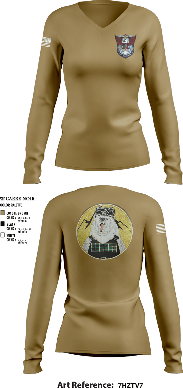Women's Long Sleeve Vneck Shirt, 113th113th 3rd squad, National Guard, Teamtime, Team time, sublimation, custom sports apparel, team uniforms, spirit wear, spiritwear, sports uniforms, custom shirts, team store, custom team store, fundraiser sports, apparel fundraiser