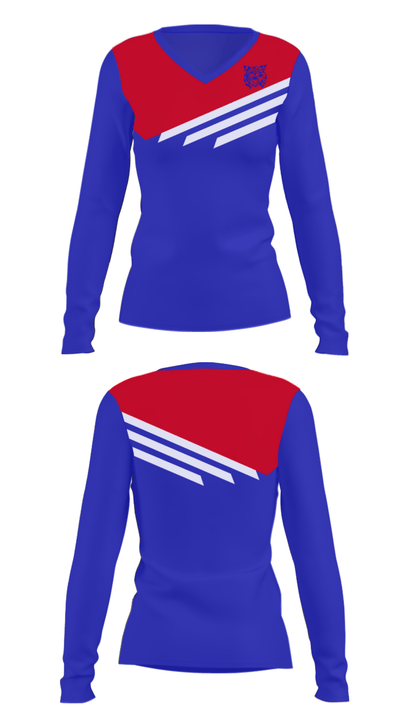 Center Stanton High School Cross Country 44178236 Women's Long Sleeve V-neck Shirt - 7