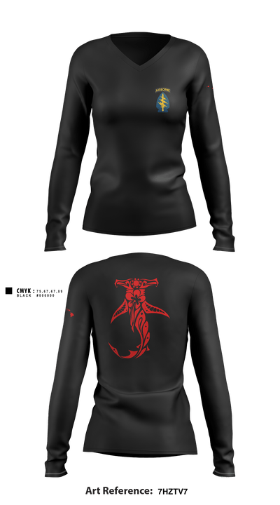 112th SIGDET 5424281 Women's Long Sleeve V-neck Shirt - 1