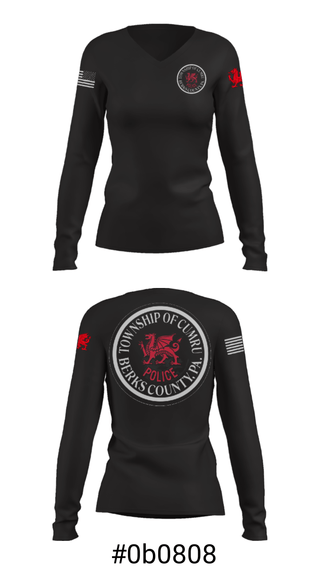 Women's Long Sleeve Vneck Shirt, , Police, Teamtime, Team time, sublimation, custom sports apparel, team uniforms, spirit wear, spiritwear, sports uniforms, custom shirts, team store, custom team store, fundraiser sports, apparel fundraiser