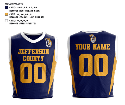 Basketball Uniform, Jefferson County High School Basketball, Women's Basketball, Teamtime, Team time, sublimation, custom sports apparel, team uniforms, spirit wear, spiritwear, sports uniforms, custom shirts, team store, custom team store, fundraiser sports, apparel fundraiser