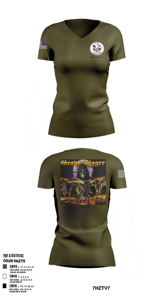 Women's Short Sleeve Vneck Shirt, , Army, Teamtime, Team time, sublimation, custom sports apparel, team uniforms, spirit wear, spiritwear, sports uniforms, custom shirts, team store, custom team store, fundraiser sports, apparel fundraiser