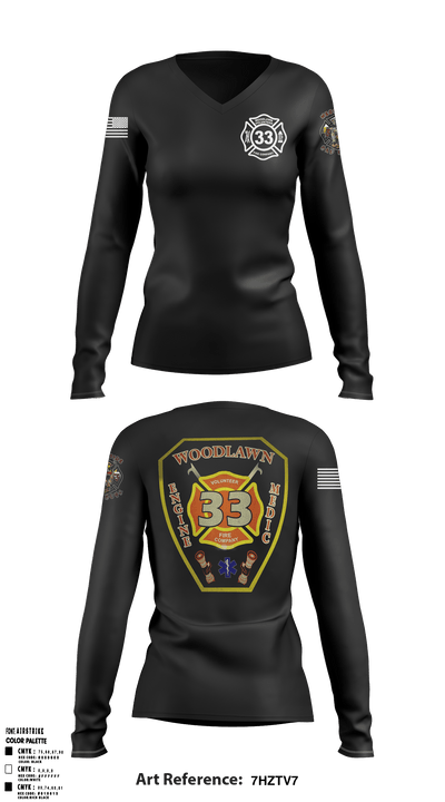 Woodlawn VFC 70543841 Women's Long Sleeve V-neck Shirt - 1