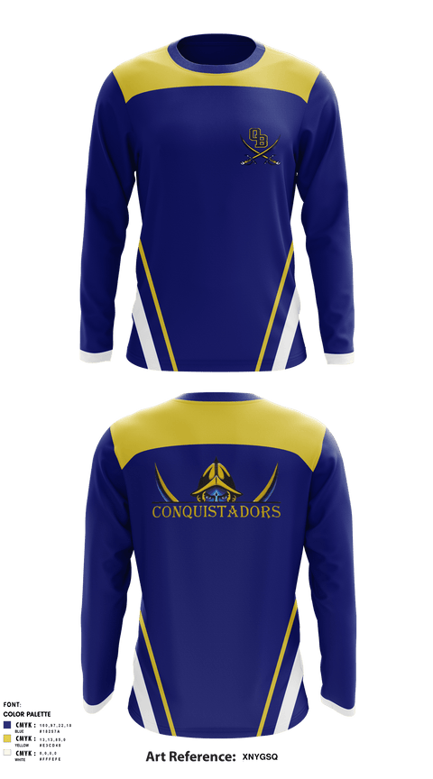 Long Sleeve Performance Shirt, Conquistadors, Softball, Teamtime, Team time, sublimation, custom sports apparel, team uniforms, spirit wear, spiritwear, sports uniforms, custom shirts, team store, custom team store, fundraiser sports, apparel fundraiser