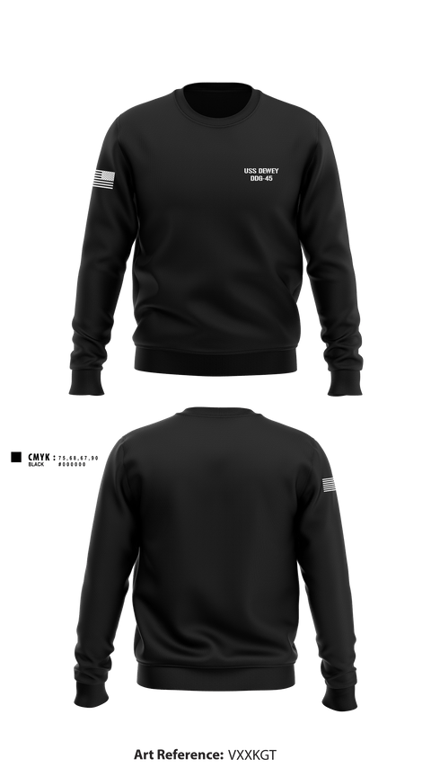 Crew Neck Sweatshirt, USS DEWEY DDG-45, , Teamtime, Team time, sublimation, custom sports apparel, team uniforms, spirit wear, spiritwear, sports uniforms, custom shirts, team store, custom team store, fundraiser sports, apparel fundraiser