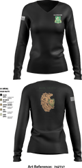 709th MP BN HHD 13627069 Women's Long Sleeve V-neck Shirt - 1