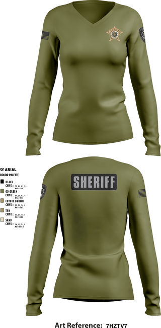 Women's Long Sleeve Vneck Shirt, , Police, Teamtime, Team time, sublimation, custom sports apparel, team uniforms, spirit wear, spiritwear, sports uniforms, custom shirts, team store, custom team store, fundraiser sports, apparel fundraiser