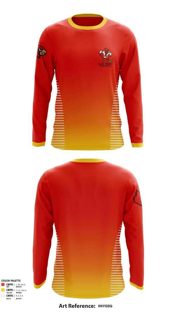 Long Sleeve Performance Shirt, East Surry High School Basketball, Men's Basketball, Teamtime, Team time, sublimation, custom sports apparel, team uniforms, spirit wear, spiritwear, sports uniforms, custom shirts, team store, custom team store, fundraiser sports, apparel fundraiser