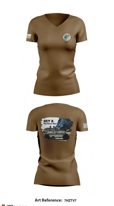 Beachmaster Unit Two 47147216 Women's Short Sleeve V-neck Shirt - 4
