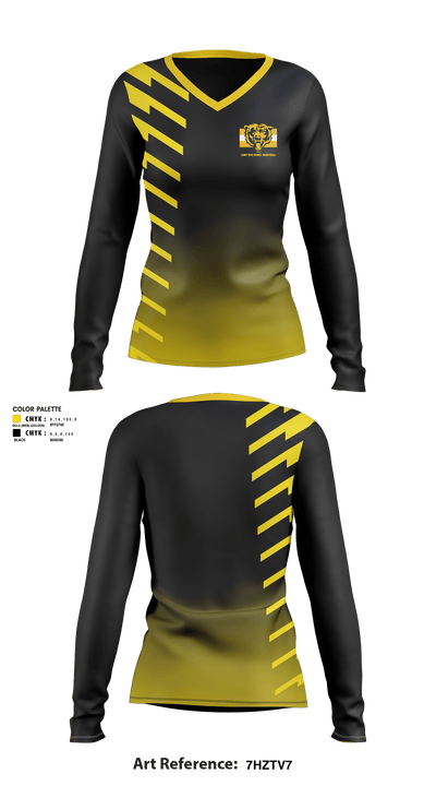 Leroy High School Basketball 87900439 Women's Long Sleeve V-neck Shirt - 1