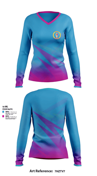 Women's Long Sleeve Vneck Shirt, Southern Shaved Ice, , Teamtime, Team time, sublimation, custom sports apparel, team uniforms, spirit wear, spiritwear, sports uniforms, custom shirts, team store, custom team store, fundraiser sports, apparel fundraiser