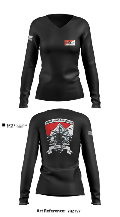 6-17 CAV 92718622 Women's Long Sleeve V-neck Shirt - 6