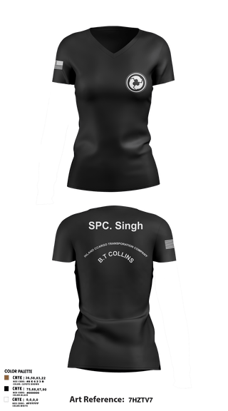 Women's Short Sleeve Vneck Shirt, 227TH ICTC, Army, Teamtime, Team time, sublimation, custom sports apparel, team uniforms, spirit wear, spiritwear, sports uniforms, custom shirts, team store, custom team store, fundraiser sports, apparel fundraiser