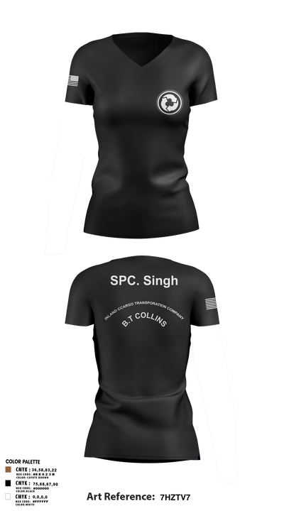 227TH ICTC 58487744 Women's Short Sleeve V-neck Shirt - 3