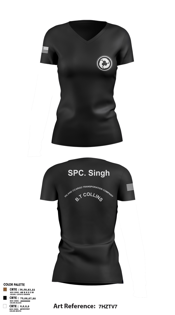 Women's Short Sleeve Vneck Shirt, 227TH ICTC, Army, Teamtime, Team time, sublimation, custom sports apparel, team uniforms, spirit wear, spiritwear, sports uniforms, custom shirts, team store, custom team store, fundraiser sports, apparel fundraiser