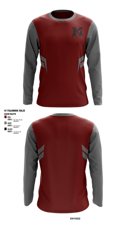 Mount Vernon High School Wrestling 5596500 Long Sleeve Performance Shirt - 1