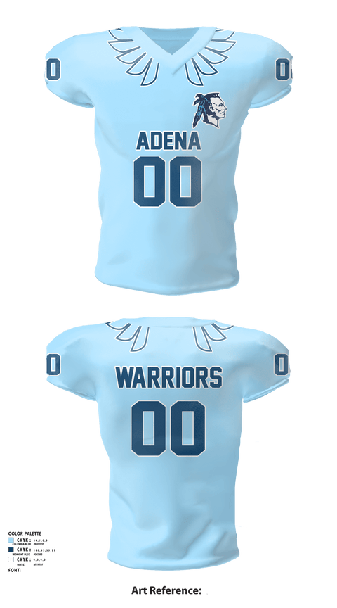 Football Jersey, Adena Warriors Football, Football, Teamtime, Team time, sublimation, custom sports apparel, team uniforms, spirit wear, spiritwear, sports uniforms, custom shirts, team store, custom team store, fundraiser sports, apparel fundraiser