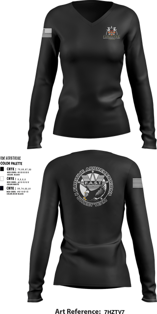 Women's Long Sleeve Vneck Shirt, , Police, Teamtime, Team time, sublimation, custom sports apparel, team uniforms, spirit wear, spiritwear, sports uniforms, custom shirts, team store, custom team store, fundraiser sports, apparel fundraiser