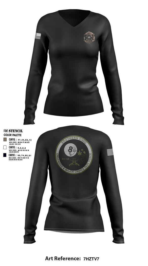 Women's Long Sleeve Vneck Shirt, , Police, Teamtime, Team time, sublimation, custom sports apparel, team uniforms, spirit wear, spiritwear, sports uniforms, custom shirts, team store, custom team store, fundraiser sports, apparel fundraiser