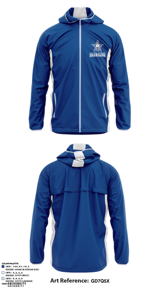 Windbreaker, Chula Vista Spartans, Football, Teamtime, Team time, sublimation, custom sports apparel, team uniforms, spirit wear, spiritwear, sports uniforms, custom shirts, team store, custom team store, fundraiser sports, apparel fundraiser