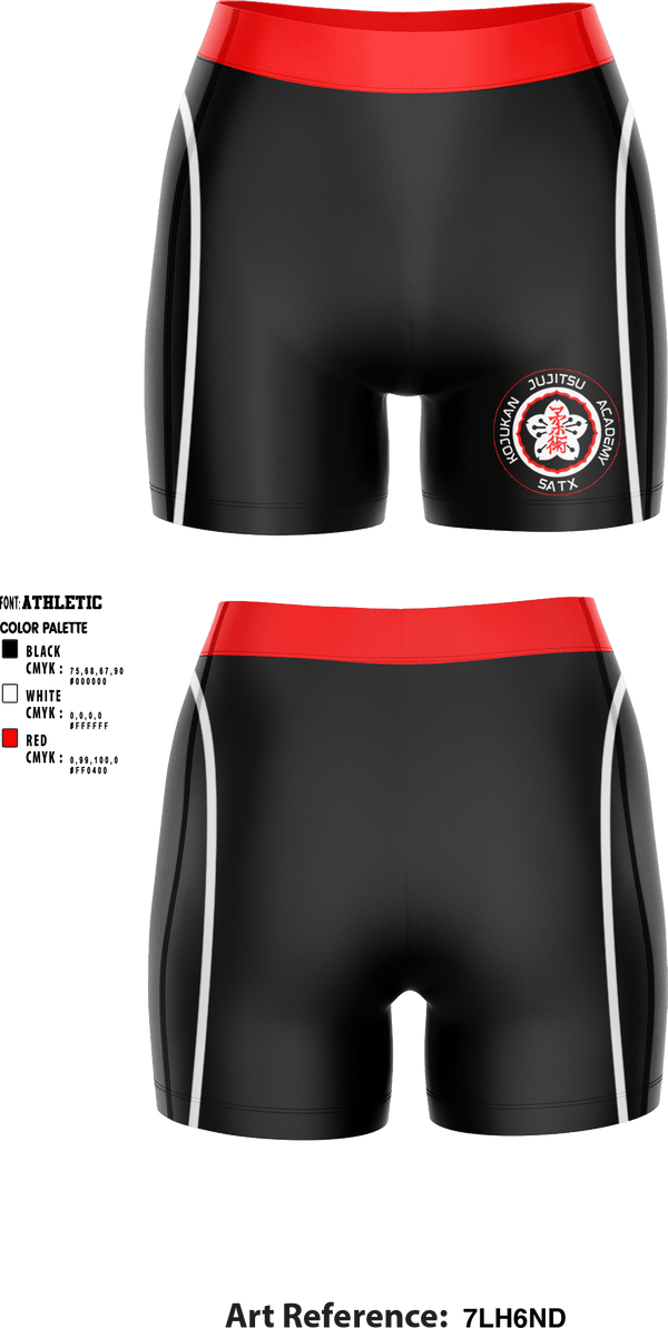 Women's Compression Shorts, Kojukan JuJitsu, Wrestling, Teamtime, Team time, sublimation, custom sports apparel, team uniforms, spirit wear, spiritwear, sports uniforms, custom shirts, team store, custom team store, fundraiser sports, apparel fundraiser