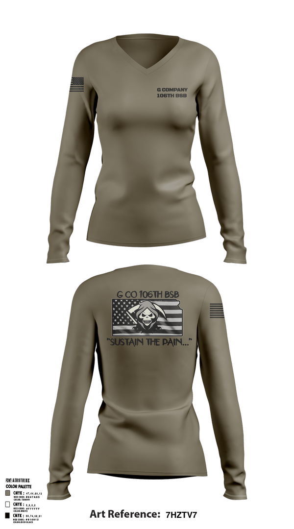 Women's Long Sleeve Vneck Shirt, , Army, Teamtime, Team time, sublimation, custom sports apparel, team uniforms, spirit wear, spiritwear, sports uniforms, custom shirts, team store, custom team store, fundraiser sports, apparel fundraiser