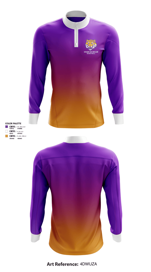Quarter Zip Jacket, Edward Lee McClain High School Basketball, Women's Basketball, Teamtime, Team time, sublimation, custom sports apparel, team uniforms, spirit wear, spiritwear, sports uniforms, custom shirts, team store, custom team store, fundraiser sports, apparel fundraiser