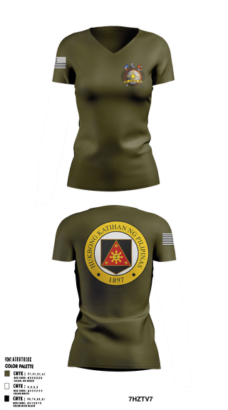 Women's Short Sleeve Vneck Shirt, , Army, Teamtime, Team time, sublimation, custom sports apparel, team uniforms, spirit wear, spiritwear, sports uniforms, custom shirts, team store, custom team store, fundraiser sports, apparel fundraiser