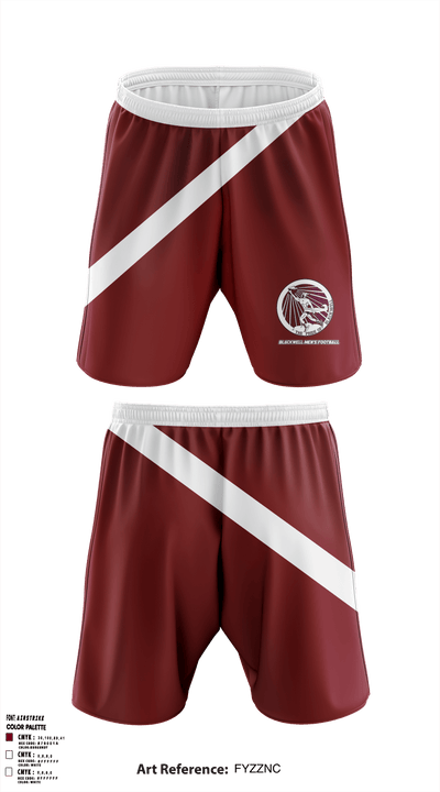 Blackwell High School Football 9388903 Athletic Shorts With Pockets - 1