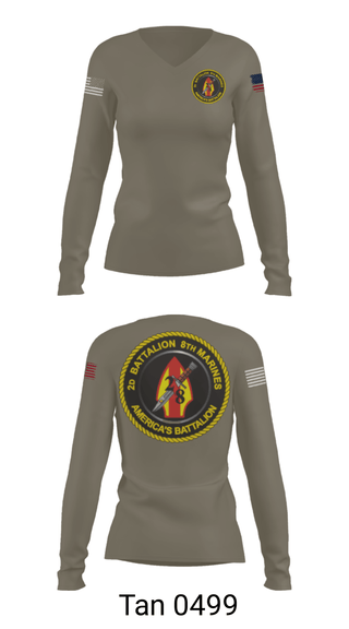 Women's Long Sleeve Vneck Shirt, , Marines, Teamtime, Team time, sublimation, custom sports apparel, team uniforms, spirit wear, spiritwear, sports uniforms, custom shirts, team store, custom team store, fundraiser sports, apparel fundraiser