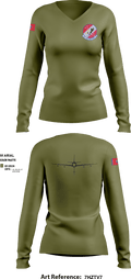 151st Air Refueling Squadron 9193987 Women's Long Sleeve V-neck Shirt - 4