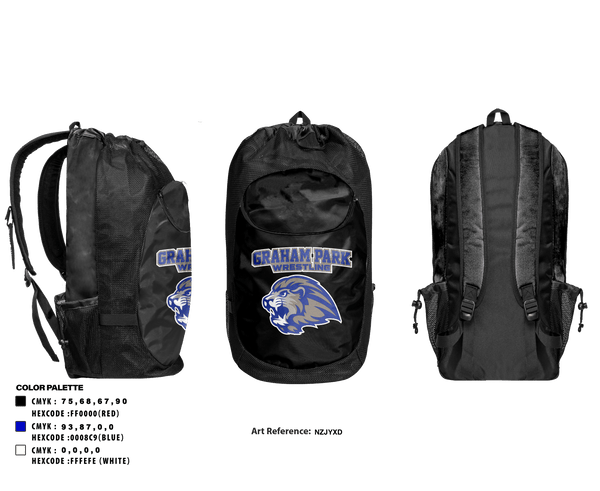 Gear Bag, Graham Park Middle School Wrestling, Wrestling, Teamtime, Team time, sublimation, custom sports apparel, team uniforms, spirit wear, spiritwear, sports uniforms, custom shirts, team store, custom team store, fundraiser sports, apparel fundraiser