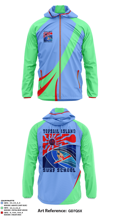 Topsail Island Surf School 81883035 Windbreaker - 1